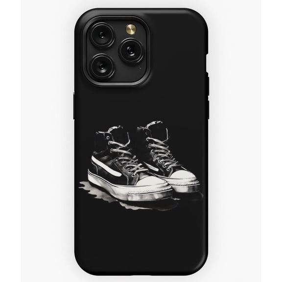 Vintage Aesthetic Black and White Sneakers Shoe Art A3587 Phone Case for iPhone 11 to 17 Pro Max