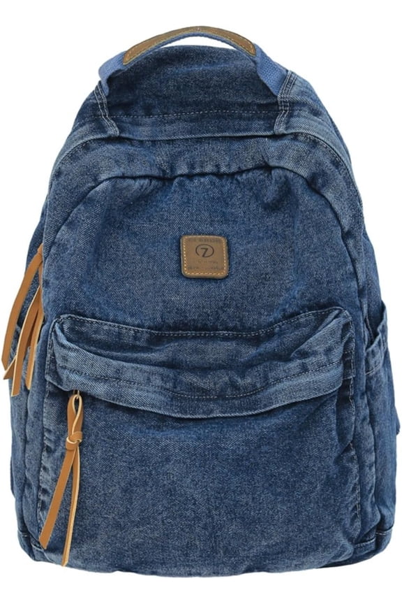 Vintage Aesthetic Denim Backpack for Women Men Grunge Y2k Travel Jeans Rucksack College Retro Lightweight Daypack (Light Blue)