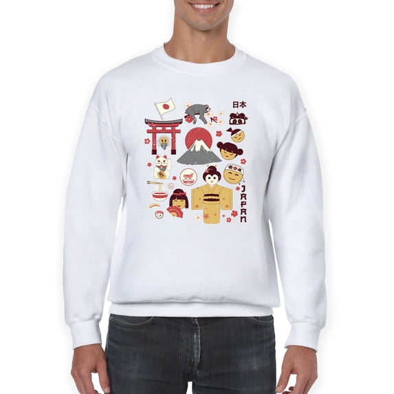 Vintage Aesthetic Japanese Emoji Graphic Men's Sweatshirt