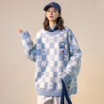 Vintage Aesthetic Kuromi Melody Lattice Sweater College Style Pullover