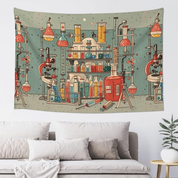 Vintage Aesthetic Science Tool Tapestry Aesthetic Wall Hanging Tapestries 60'' x 40'' Boho Tapestries Vertical Wall Art Decorative Funny Vintage Poster Flag Tapestry for Bedroom Living Room Decor