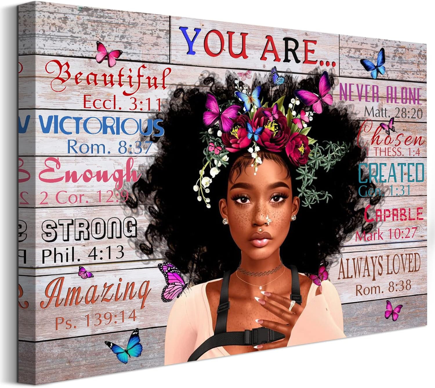 Vintage African American Women Wall Art Fashion Black Girl Portrait ...