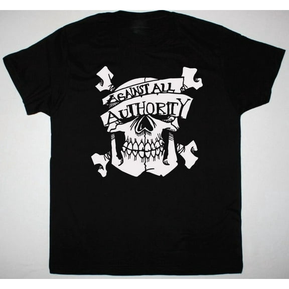 Vintage Against All Authority Punk Rock Cotton Black Unisex T-Shirt S-5XL