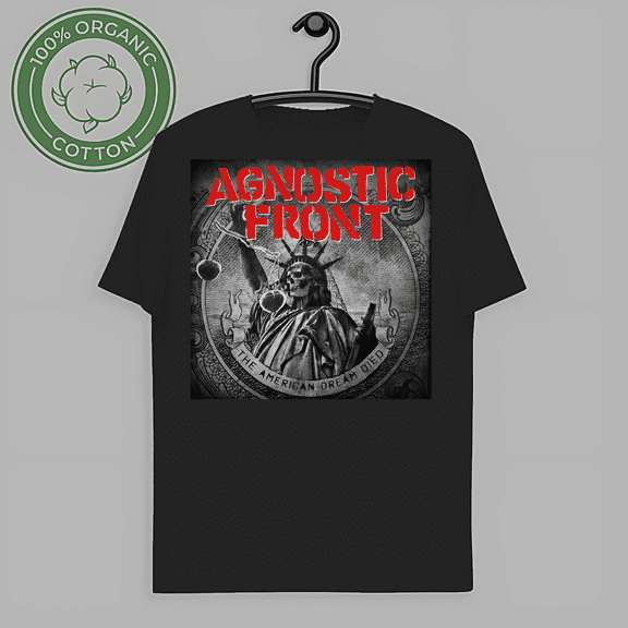 Vintage Agnostic Front Short Sleeve T-Shirt Classic Crew Neck Casual-TH65951