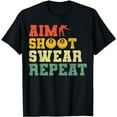 thumbnail image 1 of Vintage Aim Shoot Swear Repeat 8 Ball Billiards Player T-Shirt, 1 of 5