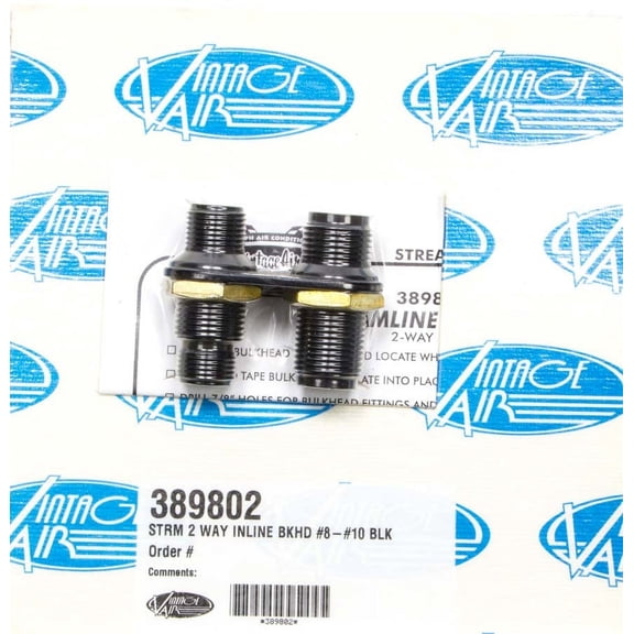 Vintage Air 389802 Black Anodized 2 Way Bulkhead Plate