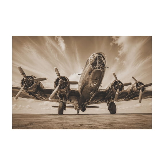 Vintage Aircraft Retro Airplane Canvas Wall Art for Home Decoration Brown 12*18in