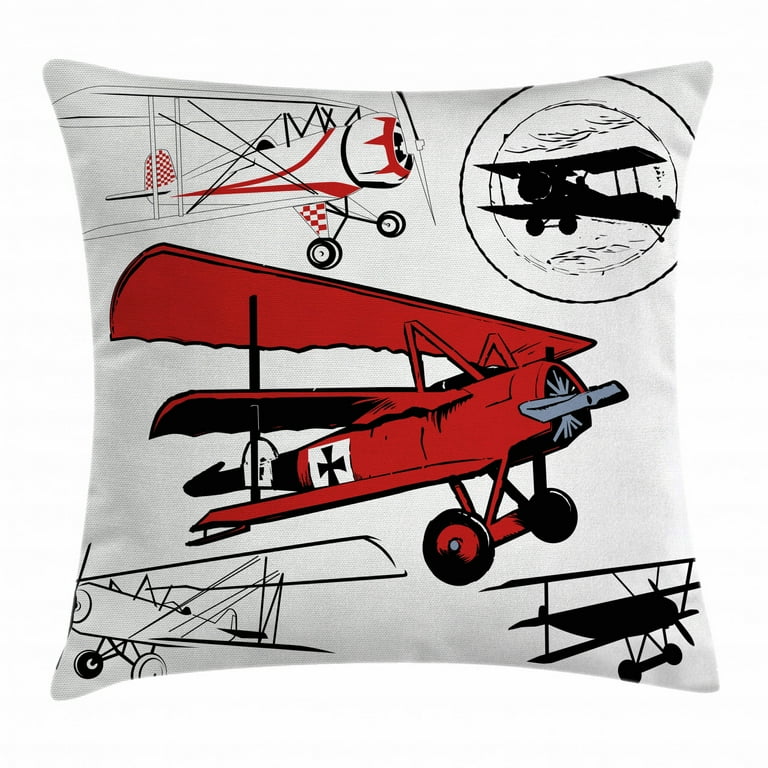 Vintage airplane pillow on sale