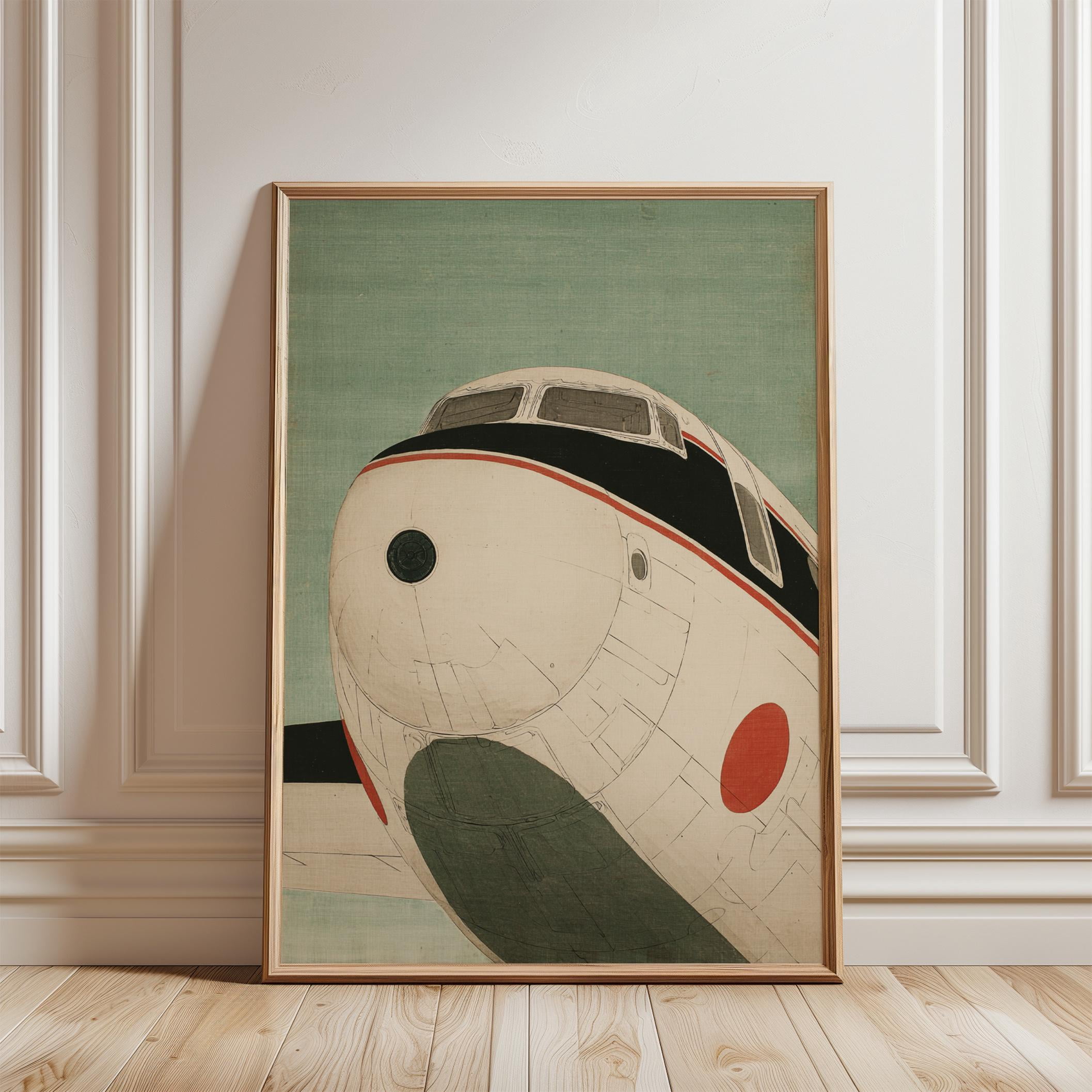 Vintage Airplane Nose Poster Japanese Style Aviation Illustration ...
