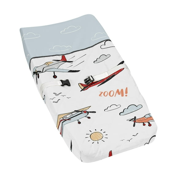 Sweet Jojo Designs Airplane Red Blue and White Changing Pad Cover