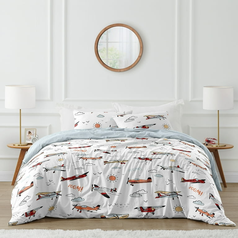 Vintage Airplane Red and Blue Full Queen Comforter Set by Sweet Jojo Designs