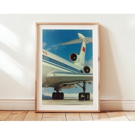 Vintage Airplane Runway Wall Art, Unframed Paper Poster 8x10in