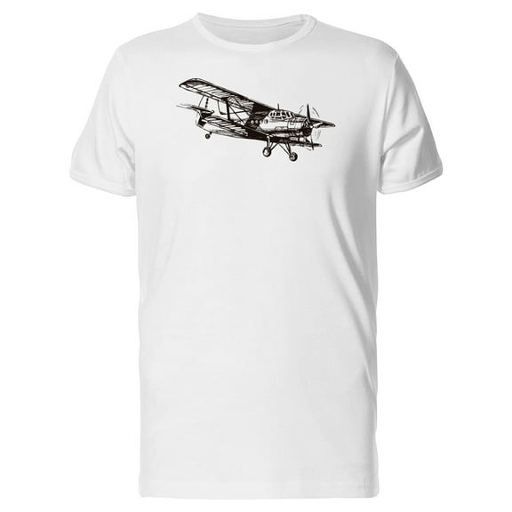 Vintage Airplane Sketch T-Shirt Men -Image by Shutterstock, Male Large