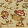 thumbnail image 1 of Vintage Airplane Upholstery Fabric by the Yard, Hand Drawn Aviation Themed Abstract Crafts Balloon and Planes, Decorative Fabric for DIY and Home Accents, 1 Yard, Pale Brown Red Yellow by Ambesonne, 1 of 4