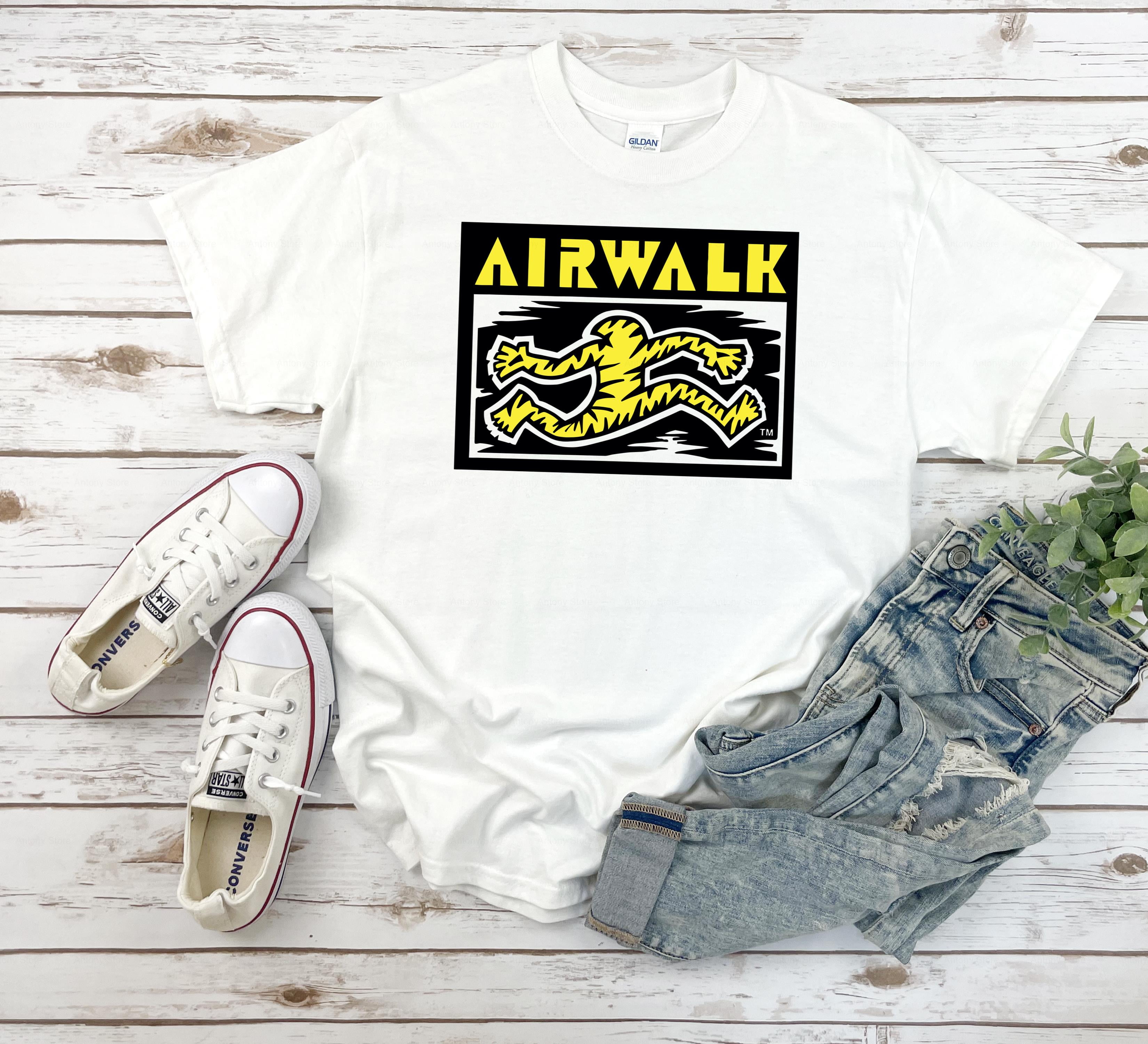 Vintage rare 80s AIRWALK エアウォーク Tシャツ Vintage Airwalk 80s 90s Retro Skateboarding T-Shirt, for unisex up