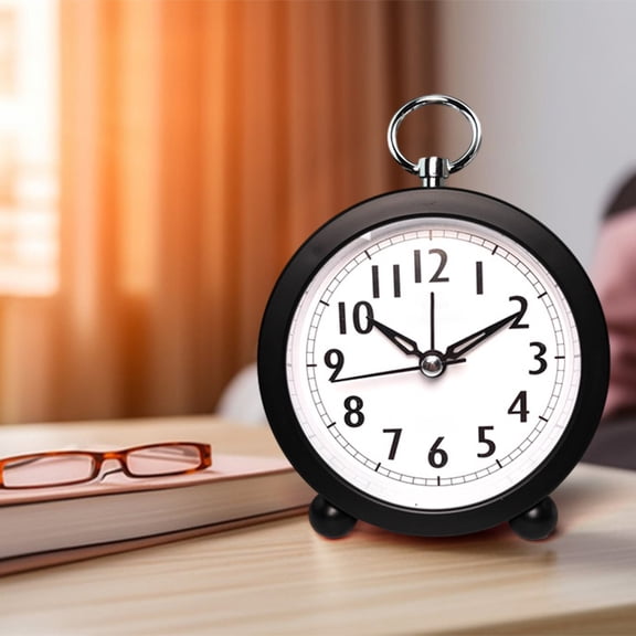 Vintage Alarm Clock, Battery Operated Silent Non Ticking Snooze Small Clock, Desk Clock Decor for Bedroom, Bedside, Living Room, Room, Office