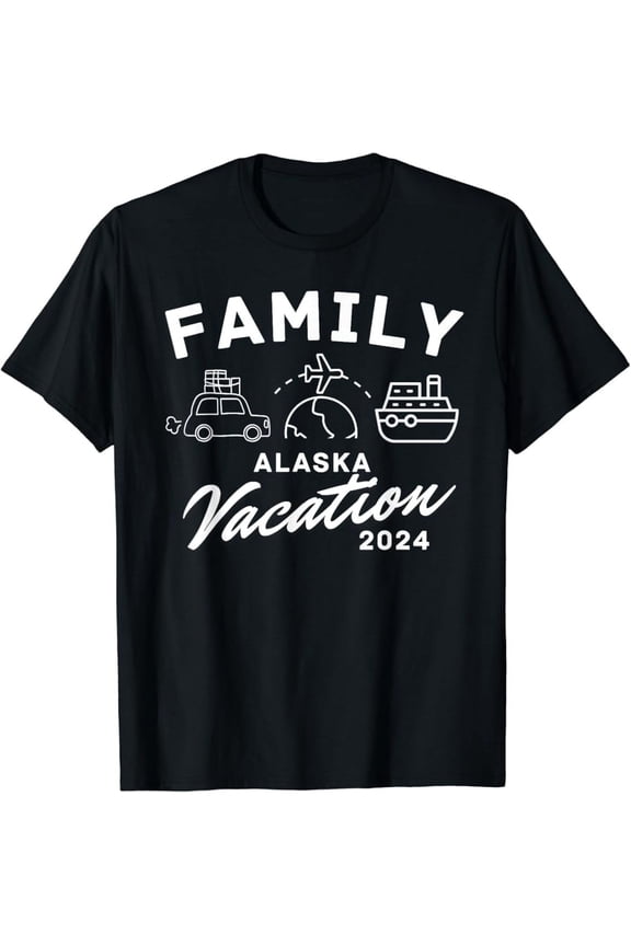 Vintage Alaska Family Vacation 2024 Funny Road Trip Cruise Match T-Shirt