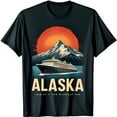 thumbnail image 1 of Vintage Alaska Graphic T-Shirt Cruise Ship Mountain Range & Red Sun Design, 1 of 5