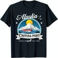 Vintage Alaska Graphic Tee Plane Over Mountains with Chitina Port