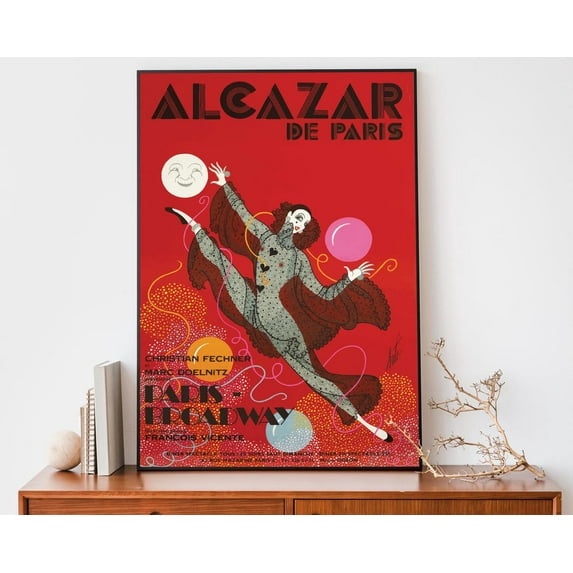 Vintage Alcazar De Paris Poster, French Cabaret Wall Art, Retro Broadway Theater Print Wall Art, Modern Wall Decor, 16x24 UNFRAMED