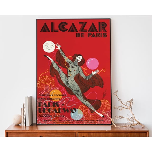 Vintage Alcazar De Paris Poster, French Cabaret Wall Art, Retro Broadway Theater Print Wall Art, Modern Wall Decor, 8x12 UNFRAMED