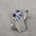 thumbnail image 1 of Vintage Alexandrite Promise Ring Silver Asscher Cut Color Changing June Birthstone Ring, 1 of 4