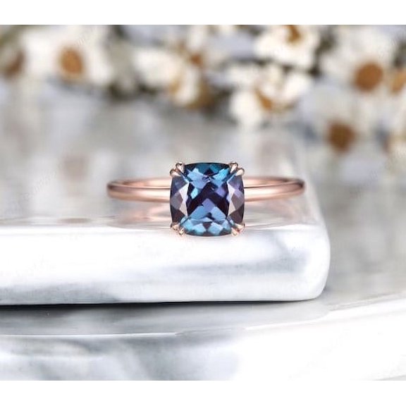 Vintage Alexandrite Spinal Band, Women's Half Eternity Ring