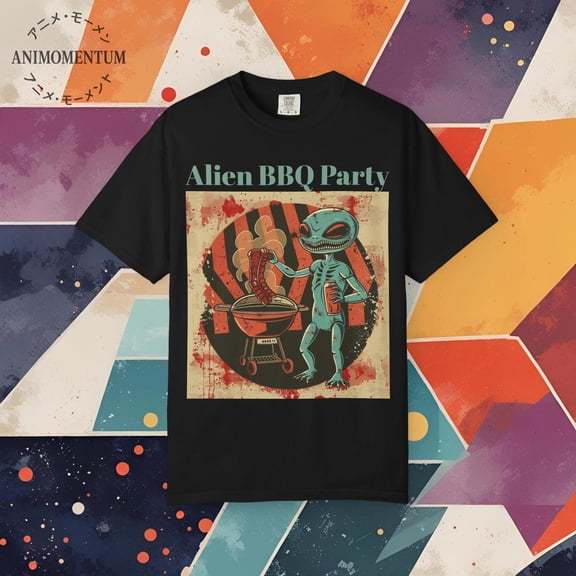 Vintage Alien BBQ T-Shirt: 70s Retro Grill Graphic Tee