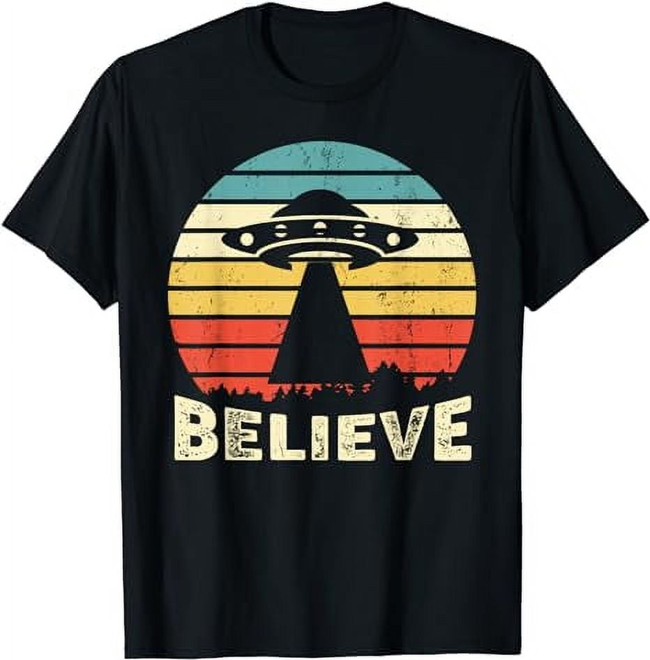 T-Shirt Uomo Predator – I Want To Believe – Maglietta Con Scollo A V 100% Cotone – Nero Taglia L – Stampa DTG Di Qualità