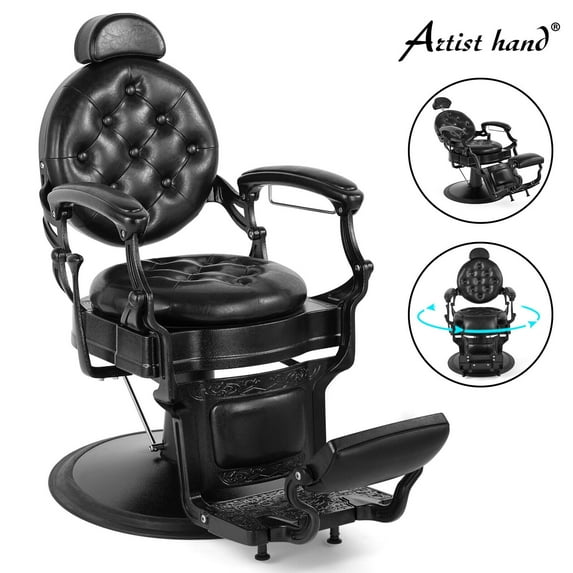 Vintage All Purpose Heavy Duty Barber Chair Reclining Hydraulic Beauty Salon Spa Hair Styling Equipment(Black)