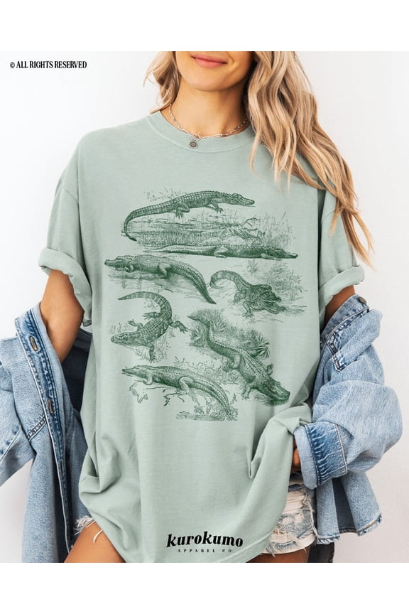 Vintage Alligator Shirt Swamp Animals Graphic Tee Florida Gator Everglades National Park Conservation Shirt 90S Granola Girl Camping Clothes TSHIRT All Size S-5XL
