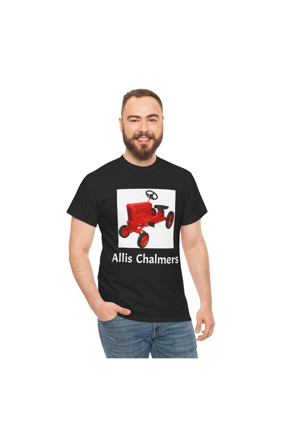 Vintage Allis Chalmers Pedal Tractor -Unisex Heavy Cotton Tee - Retro Farming