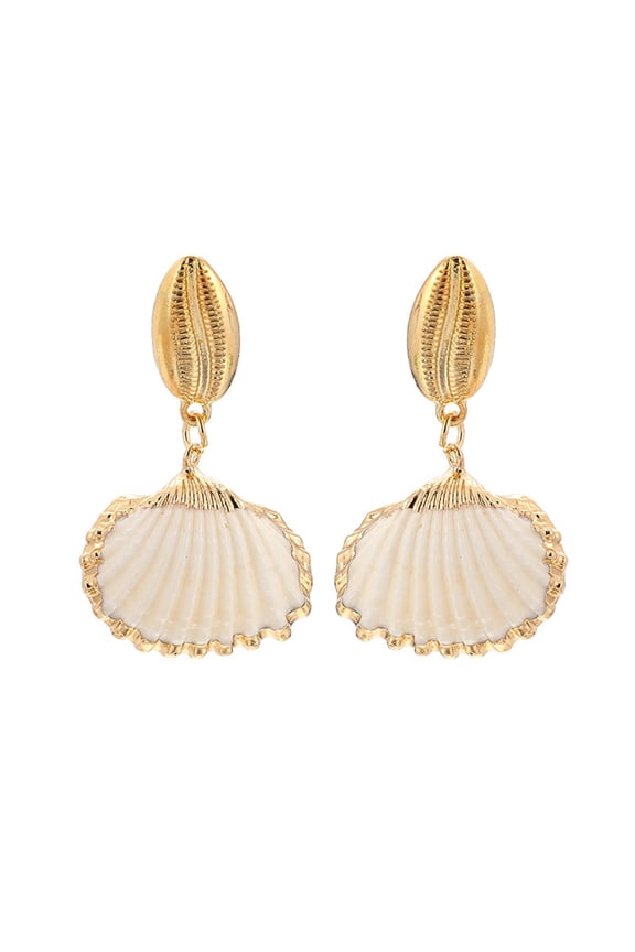 Vintage Alloy Shell Earrings Unique Shell Shape Pendant