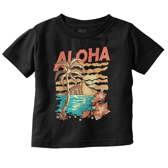 Vintage Aloha Hawaii Beach Flower Toddler Boy Girl T Shirt Infant Toddler Brisco Brands 2T