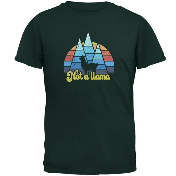 Vintage Alpaca Not a Llama Mens T Shirt Forest Green X-LG