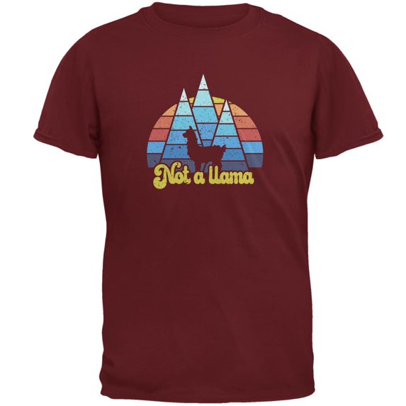 Vintage Alpaca Not a Llama Mens T Shirt Garnet Red LG