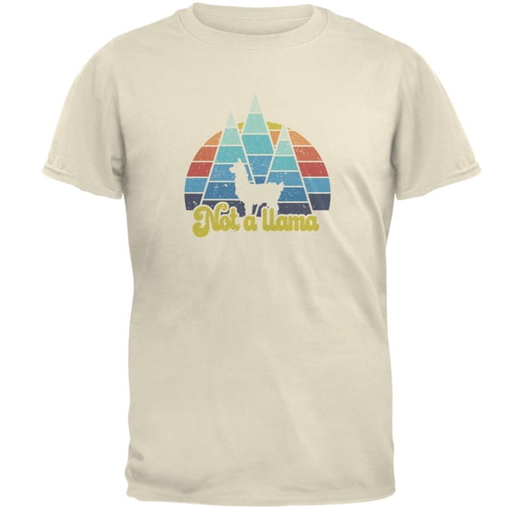 Vintage Alpaca Not a Llama Mens T Shirt Natural X-LG