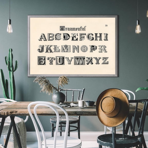 Vintage Alphabet Print, Antique Victorian Art, Typography Wall Art, School Art Print Wall Art, Modern Wall Decor, 12x18 UNFRAMED