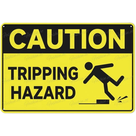 Vintage Aluminum Sign Caution Tripping Hazard Aluminum Sign Fade Resistant Easy Mounting Indoor/Outdoor Use Sign 12X8 Inch