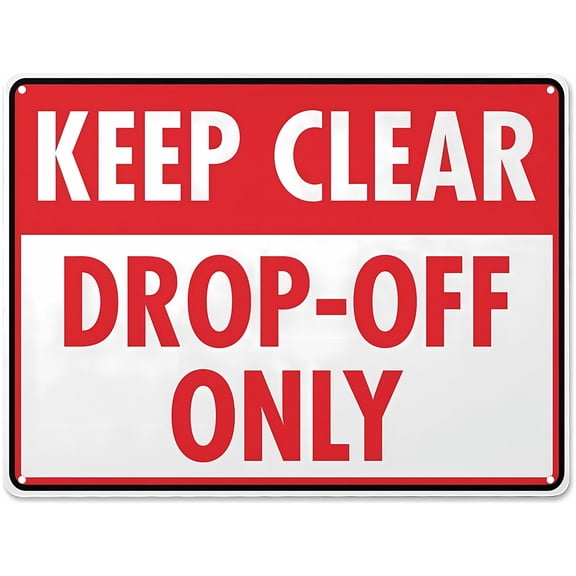 Vintage Aluminum Sign Keep Clear Drop Off Only - 8"x12" Rust Free Aluminum Metal Sign for House Door Office Business Yard, Drop-Off Zone, Clearance Requirement