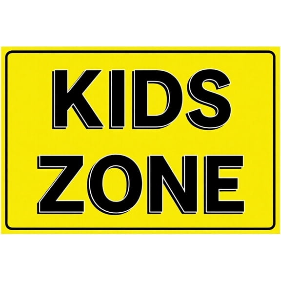 Vintage Aluminum Sign Kids Zone - 8"x12" Aluminum Sign Fade Resistant Easy Mounting Indoor Outdoor Use, Residential Area, Child Safety