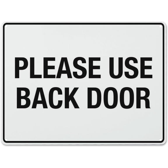 Vintage Aluminum Sign Please Use Back Door 8"x12", Metal Aluminum Rust Free Sign with Pre-Drilled Holes Weather Resistant, For House Door Office Business Yard Indoor Outdoor
