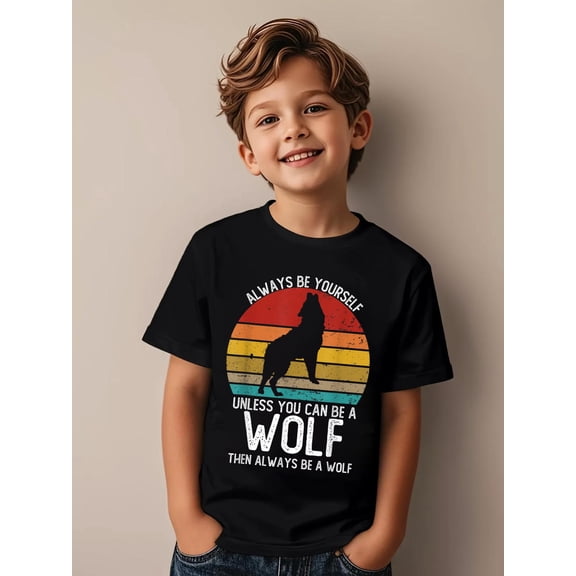 Vintage Always Be Yourself Unless You Can Be A Wolf Kids T-Shirt