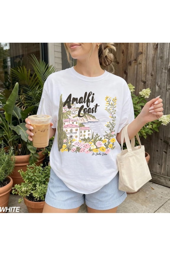 Vintage Amalfi Coast La Dolce Vita Graphic Shirt, Italian Summer Italy Travel Vacation Tee Comfort Colors Unisex Cotton T-Shirt, Size S-3XL