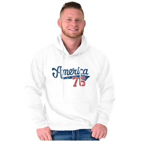 Vintage America 76 USA Patriot Hoodie Sweatshirt Women Men Brisco Brands L