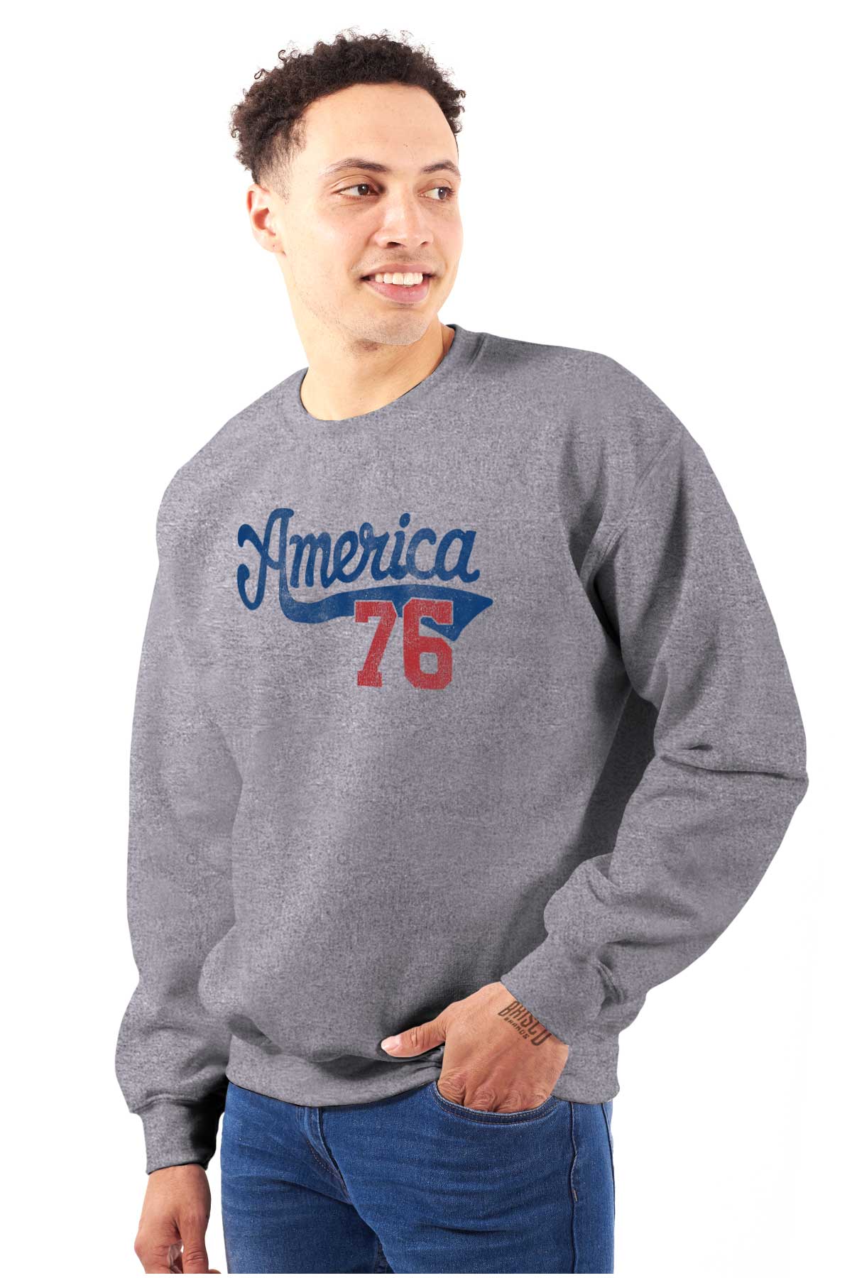 Vintage America 76 USA Patriot Sweatshirt for Men or Women Brisco ...