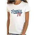 thumbnail image 1 of Vintage America 76 USA Patriot Womens Slim Fit Graphic Tee Brisco Brands L, 1 of 6