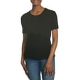 thumbnail image 1 of Vintage America Women's Crew Neck Slub Ribbed Tee (Black, XL), 1 of 3
