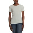 thumbnail image 1 of Vintage America Women's Crew Neck Slub Ribbed Tee (Cream, M), 1 of 3