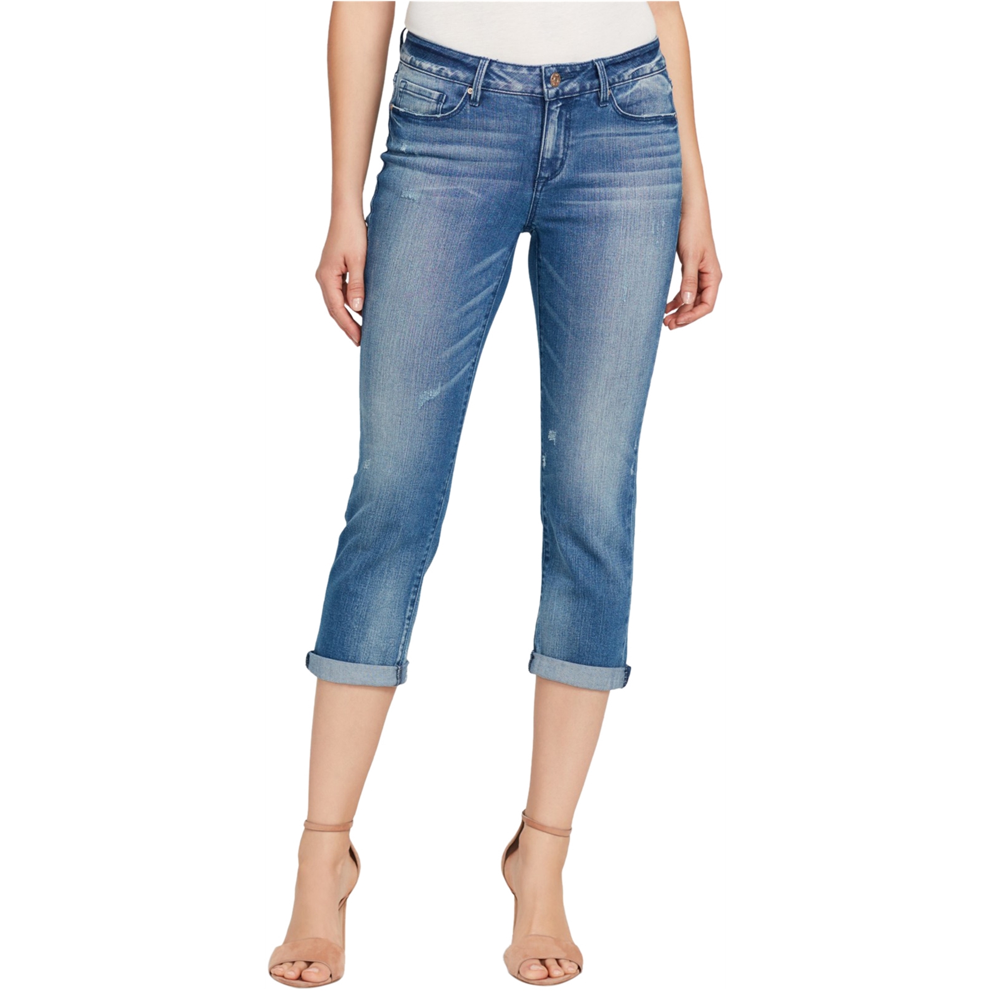 Vintage America Blues Women's Gratia Bestie Boyfriend Jeans - Distressed Denim With 5 Pockets & Cuffed Hem, 27" Inseam - View #10